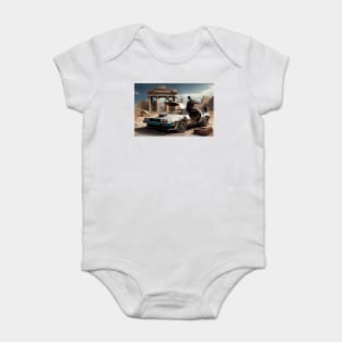 Mythical Ride: Back to the Future in Ancient Greece Baby Bodysuit